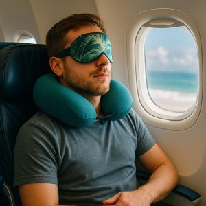 Sleep Mask & Memory-Foam Neck Pillow Set
